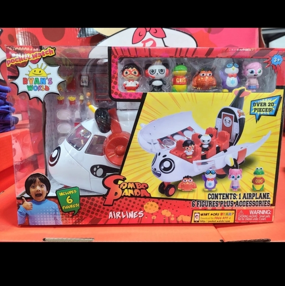 Ryans World Air Plane Travel Toy Combo Panda Airlines Plane New in Box - Picture 3 of 8